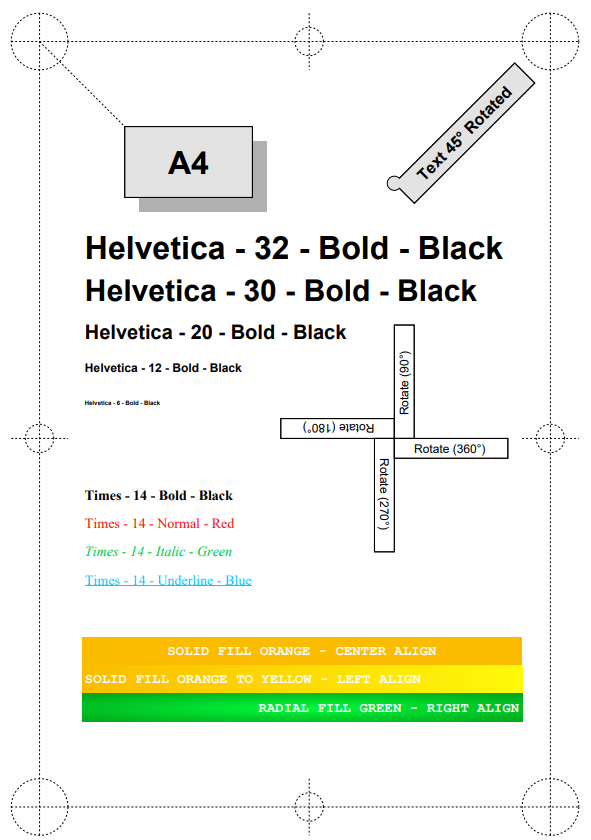 Example 01 - Text, lines, style, colors, border